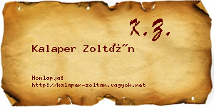 Kalaper Zoltán névjegykártya