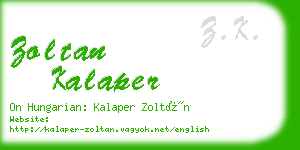 zoltan kalaper business card